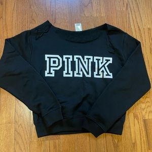Victoria’s Secret PINK Black Crop Sweatshirt